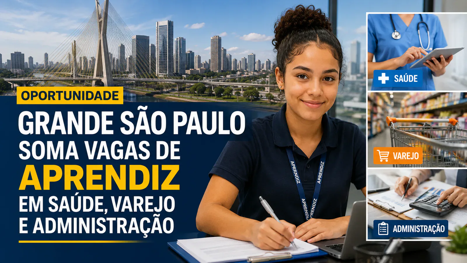 jovens aprendizes em empresas da Grande São Paulo