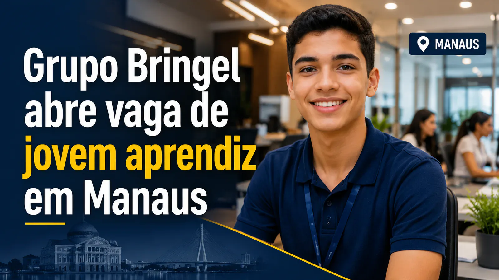 jovem aprendiz em escritório empresarial em Manaus
